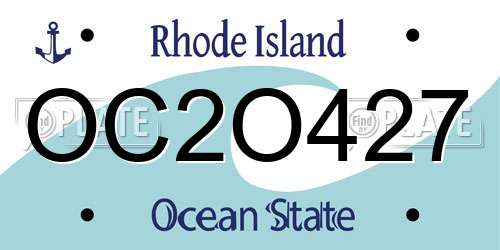 OC2O427 Rhode Island License Plate