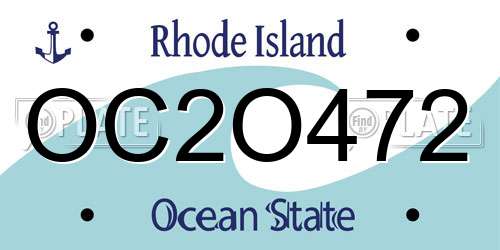 OC2O472 Rhode Island License Plate