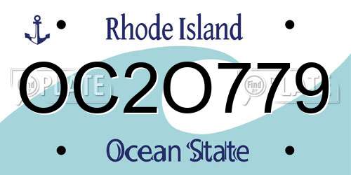 OC2O779 Rhode Island License Plate