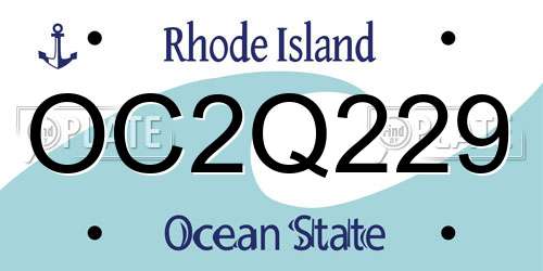 OC2Q229 Rhode Island License Plate