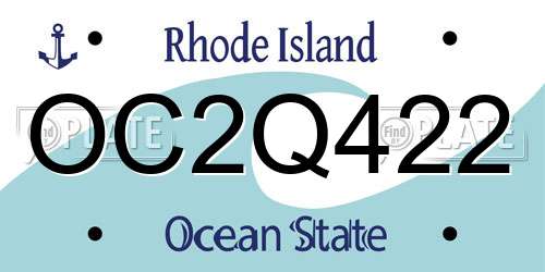 OC2Q422 Rhode Island License Plate