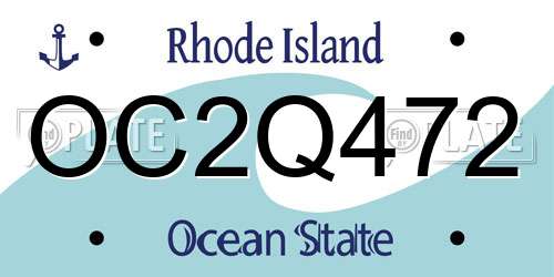 OC2Q472 Rhode Island License Plate