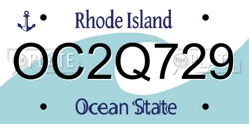 OC2Q729 Rhode Island License Plate