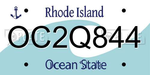 OC2Q844 Rhode Island License Plate