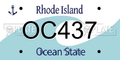 OC437 Rhode Island License Plate
