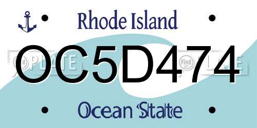 OC5D474 Rhode Island License Plate