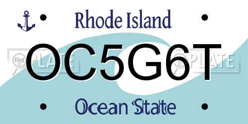 OC5G6T Rhode Island License Plate