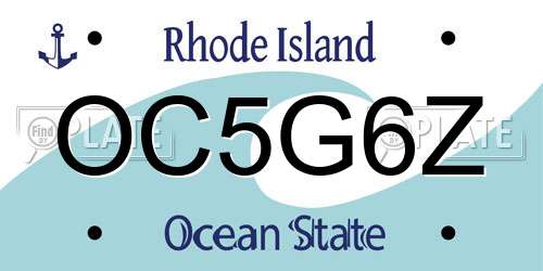 OC5G6Z Rhode Island License Plate