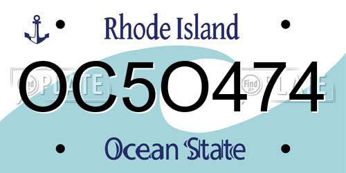 OC5O474 Rhode Island License Plate