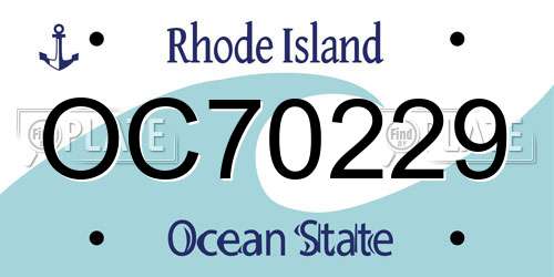 OC70229 Rhode Island License Plate