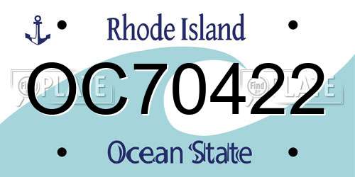 OC70422 Rhode Island License Plate