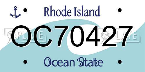 OC70427 Rhode Island License Plate