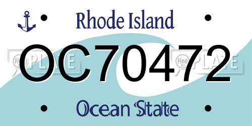 OC70472 Rhode Island License Plate