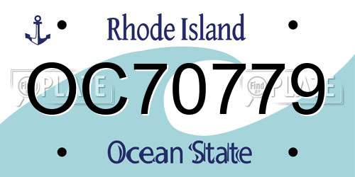 OC70779 Rhode Island License Plate