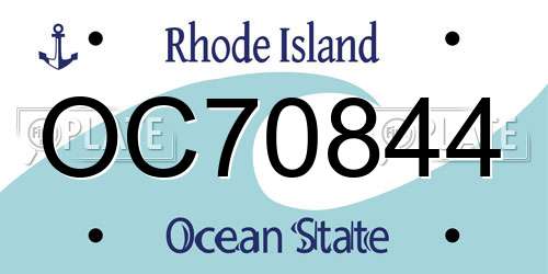 OC70844 Rhode Island License Plate