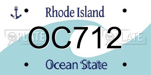 OC712 Rhode Island License Plate