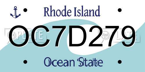 OC7D279 Rhode Island License Plate