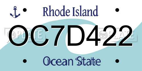 OC7D422 Rhode Island License Plate