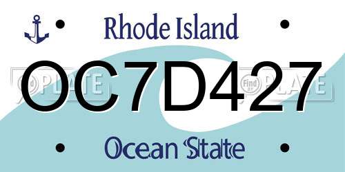 OC7D427 Rhode Island License Plate