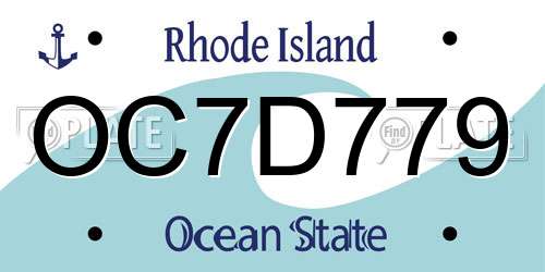 OC7D779 Rhode Island License Plate
