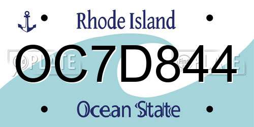 OC7D844 Rhode Island License Plate