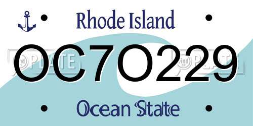OC7O229 Rhode Island License Plate
