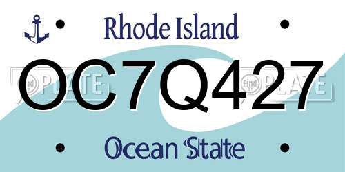OC7Q427 Rhode Island License Plate