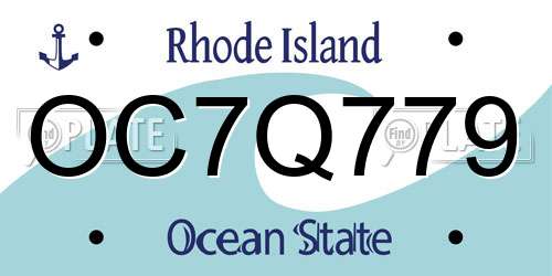 OC7Q779 Rhode Island License Plate
