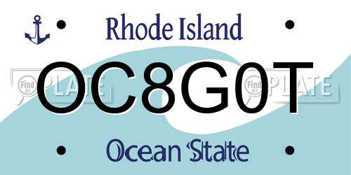 OC8G0T Rhode Island License Plate