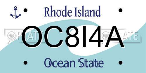 OC8I4A Rhode Island License Plate