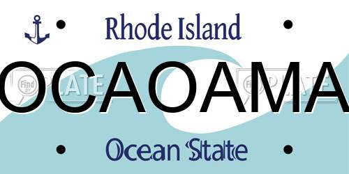 OCAOAMA Rhode Island License Plate