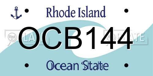 OCB144 Rhode Island License Plate