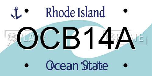 OCB14A Rhode Island License Plate