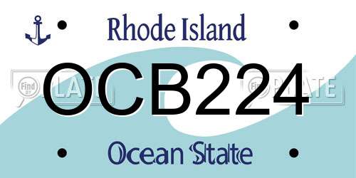 OCB224 Rhode Island License Plate