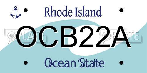 OCB22A Rhode Island License Plate