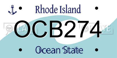 OCB274 Rhode Island License Plate