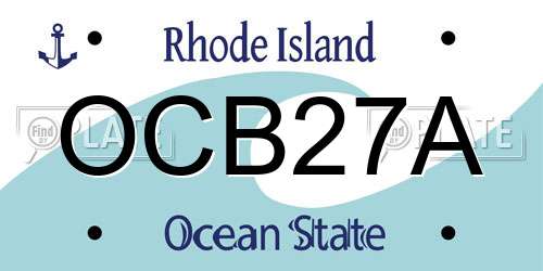OCB27A Rhode Island License Plate