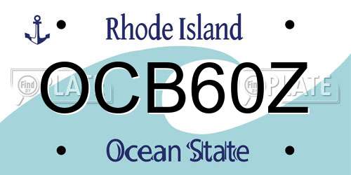 OCB60Z Rhode Island License Plate