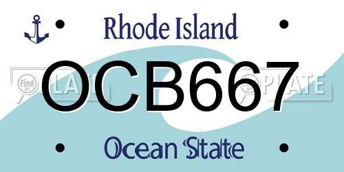 OCB667 Rhode Island License Plate