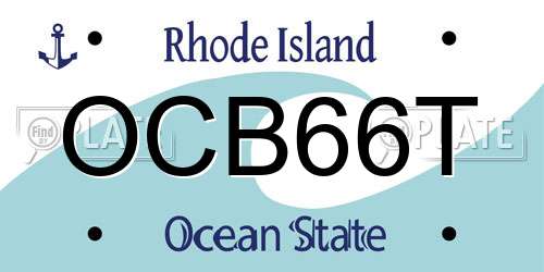 OCB66T Rhode Island License Plate