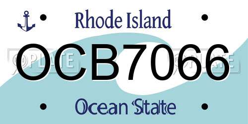OCB7066 Rhode Island License Plate