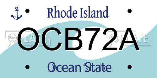 OCB72A Rhode Island License Plate