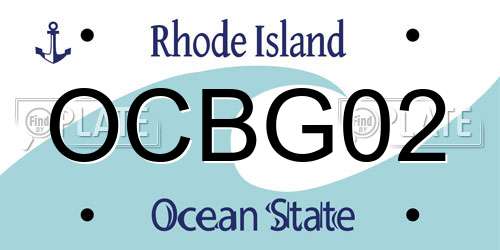 OCBG02 Rhode Island License Plate