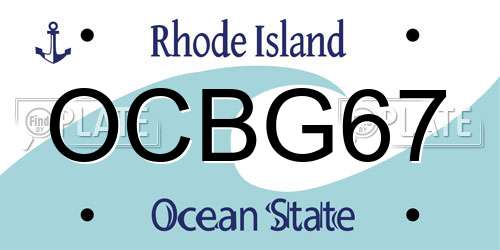 OCBG67 Rhode Island License Plate