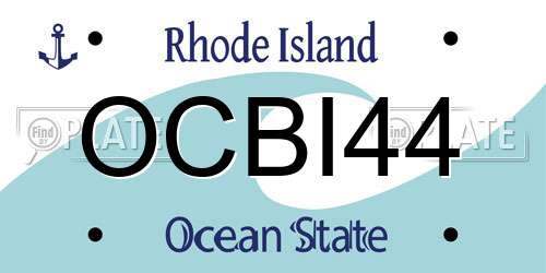OCBI44 Rhode Island License Plate
