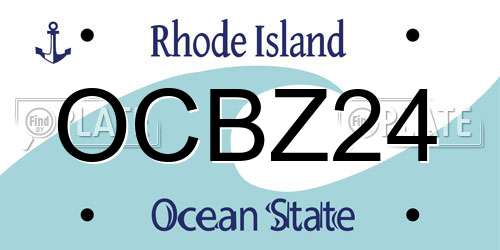 OCBZ24 Rhode Island License Plate