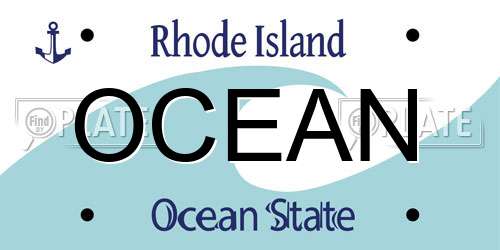 OCEAN Rhode Island License Plate
