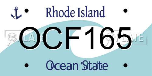 OCF165 Rhode Island License Plate