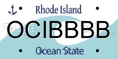 OCIBBBB Rhode Island License Plate