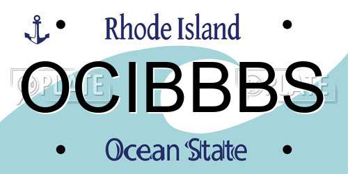 OCIBBBS Rhode Island License Plate